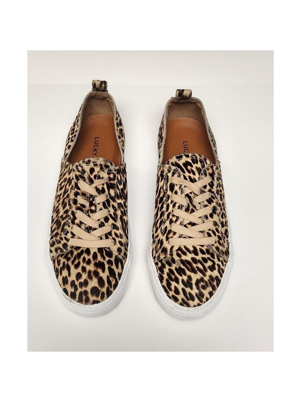 Lucky Brand Dansbey Cheetah Print Casual Sneakers Shoes Color Brown Size US 7.5M - Picture 1 of 15